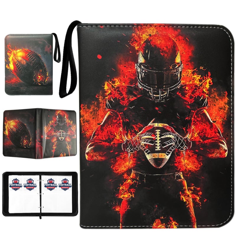 Anvoago Football Card Binder with Sleeves, 400 Pockets Football Card Holder Protectors Albums, Card Storage Organizer Case Compatible with Trading Card and Other Sports Cards - Image 1