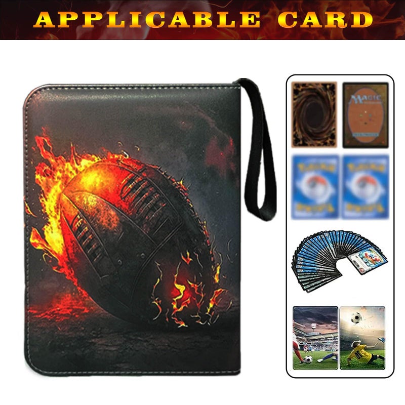 Anvoago Football Card Binder with Sleeves, 400 Pockets Football Card Holder Protectors Albums, Card Storage Organizer Case Compatible with Trading Card and Other Sports Cards - Image 4