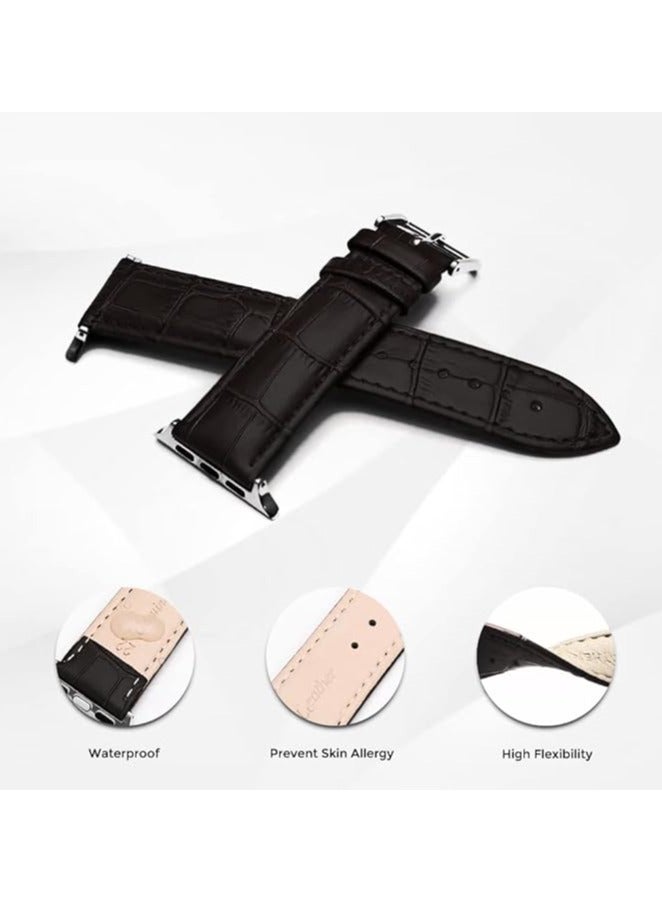 Leather Bands Compatible with Samsung Galaxy Watch Ultra 47mm Band (2024), Top Grain Genuine Leather Replacement Strap for Men Women - Image 2