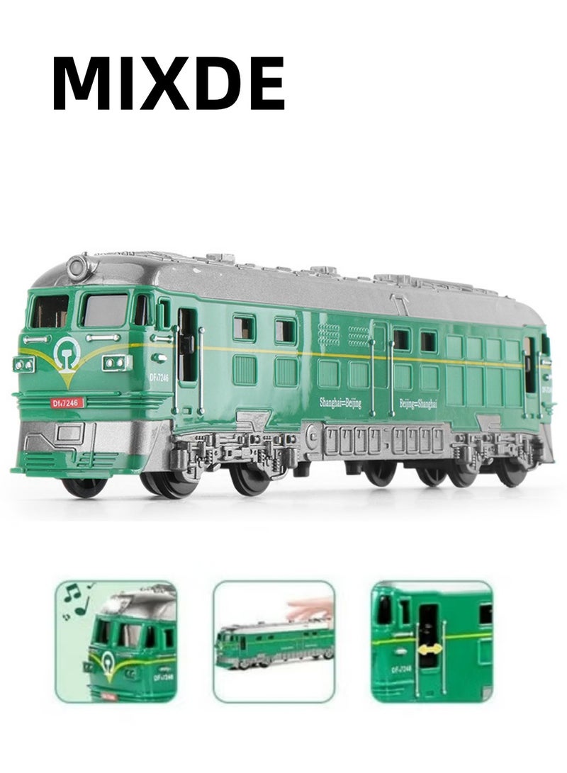 MIXDE Classic Green Train Toy With Sound U0026 Light, Inertia Driving, Early Education Toy, Children's Birthday Gift, Lego Toy - Image 1