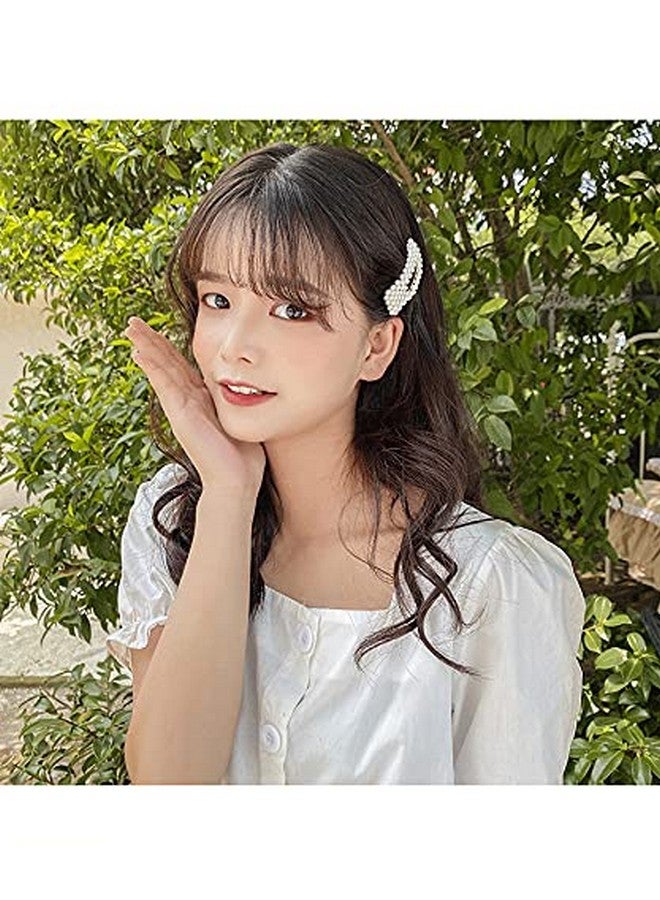ANNACREATIONS 8 Pcs Korean Fashionable Fancy Stylish Large Pearl Hair Claw ClipsTic Tac Clip Long Hair Jaw Clips Clutches Barrettes Hair Pins Hair Accessories for Women and Girls (Set of 1) - Image 5