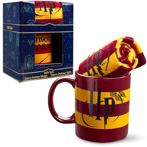 Harry Potter Gifts Mug & Socks Gift Set for Women Teens US Size 4-9, Tea & Coffee Ceramic Mug & Soft Calf Socks Set (4/9 US) - Image 1