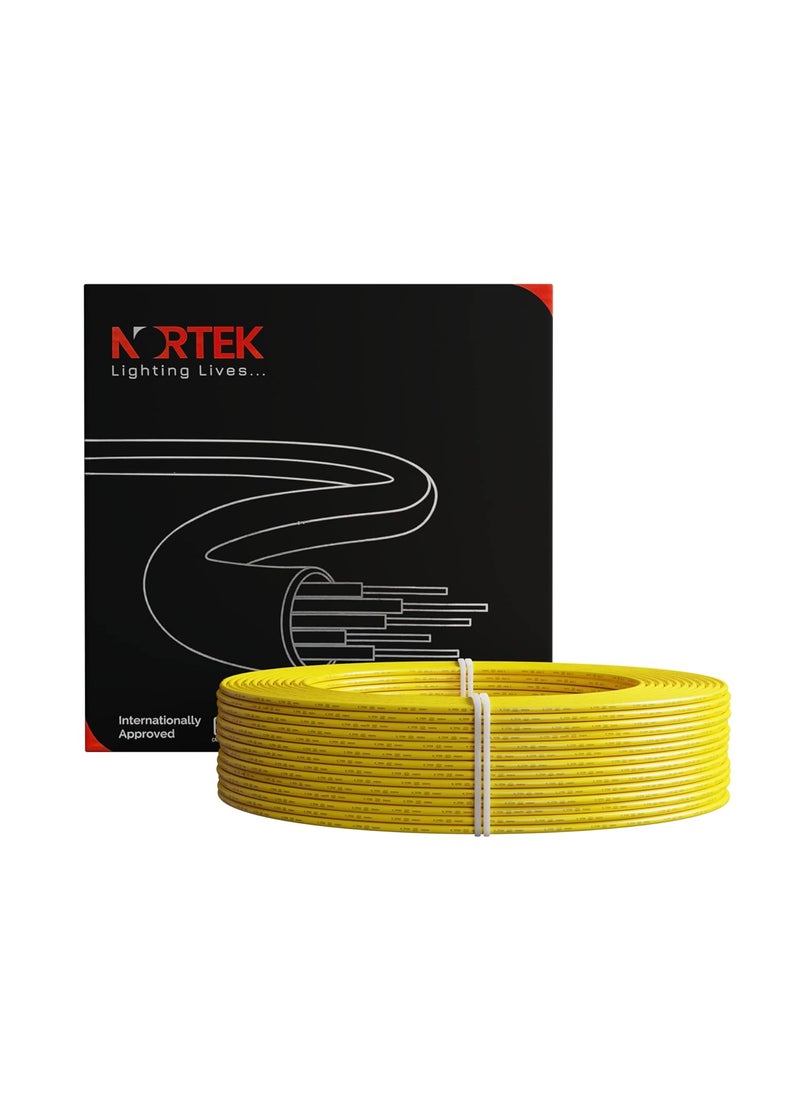 Nortek Nortek Vaaya PVC Insulated Copper Wire 1mm Wire For Home Wiring Flame And Heat Retardant Electrical Wire 90 Meters Yellow  - Image 1