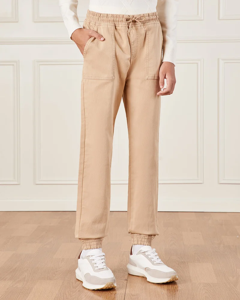 Redtag Senior Boys Beige Joggers