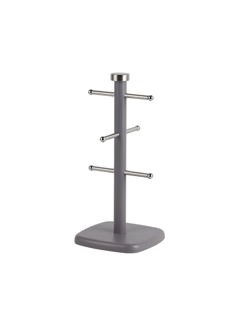 DANUBE HOME Gravitas Mug Tree – Stylish Metal Cup Holder Rack, Space-Saving Kitchen Organizer, Durable Rust-Resistant Design, Perfect for Home, Office & Café Use L16 X W16 X H34.5 Cm Grey - Image 2