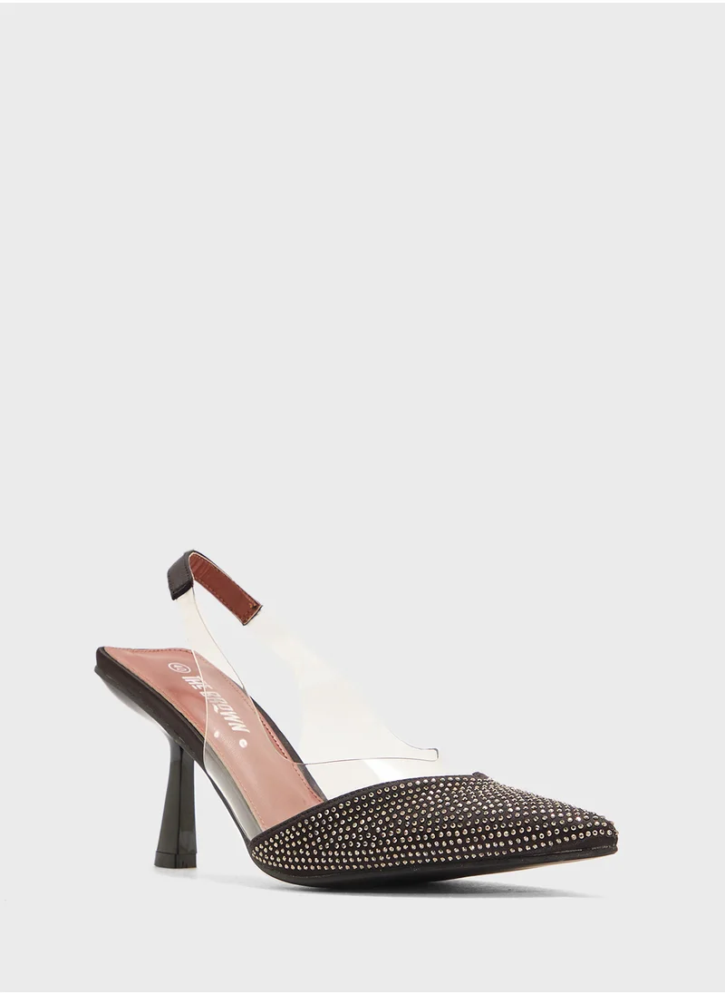 ذا براون High Heeled Diamante Pump