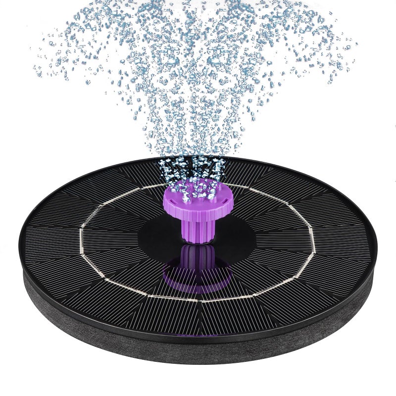 SEIRMEP 3.5W Solar Bird Bath Fountain Pump, Solar Powered Water Pump, Outdoor Water Fountain with 8-in-1 Nozzles, 4 Fixed Pipes for Hummingbirds, Garden, Pool, Pond - Image 1