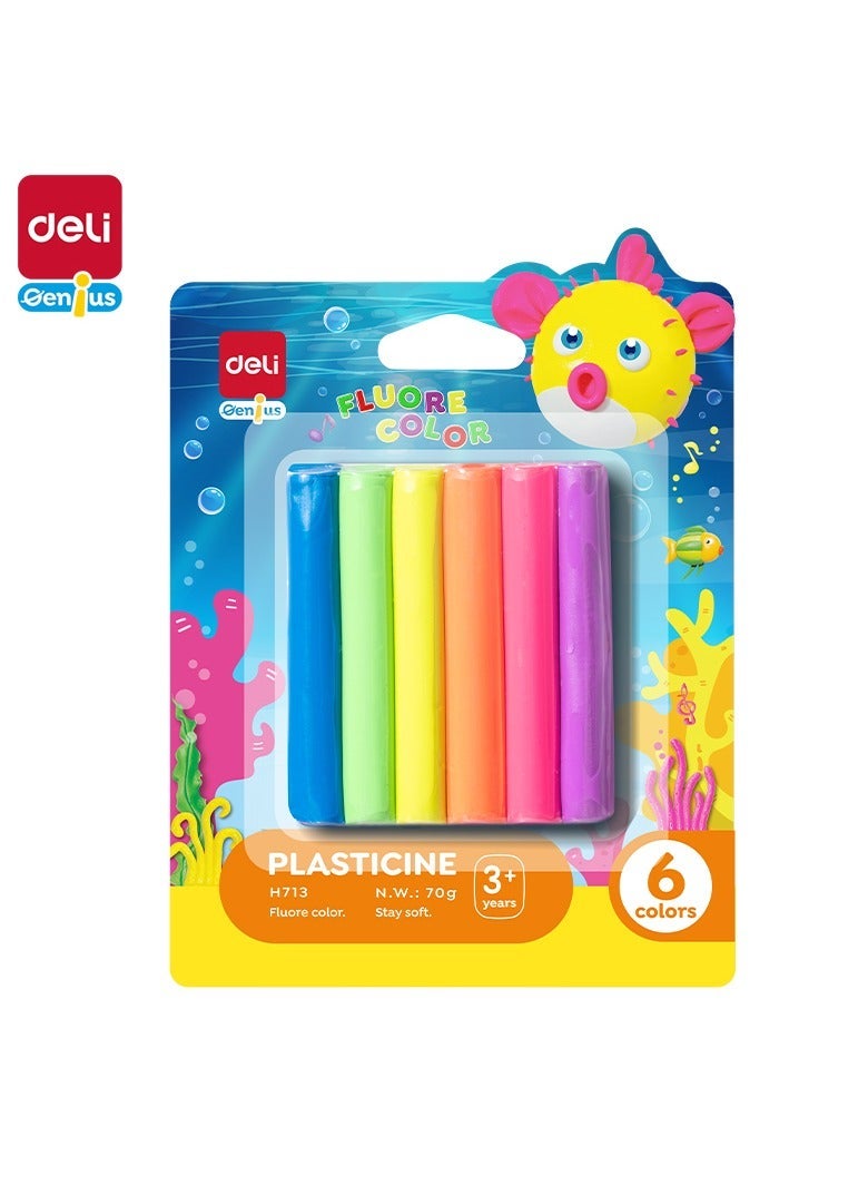 ديلي EH713 طين بلاستيسين 6 ألوان 70 جرام طين ناعم غير جاف للأطفال - Image 1