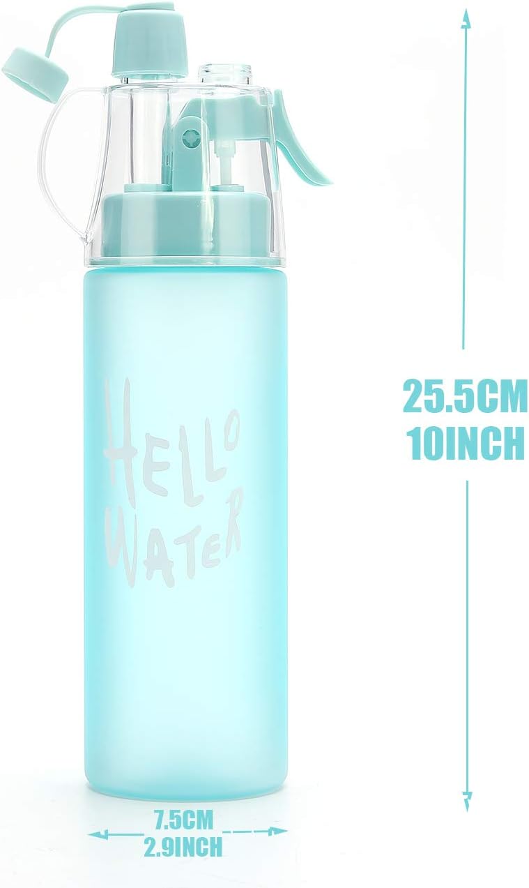 Emopeak 580ML Misting Water Bottle, 20OZ Sports Water Bottle with Spray Mist for Outdoor Hydration, BPA-Free Mist Water Bottle (Frosted Blue, 580ml/20oz) - Image 1