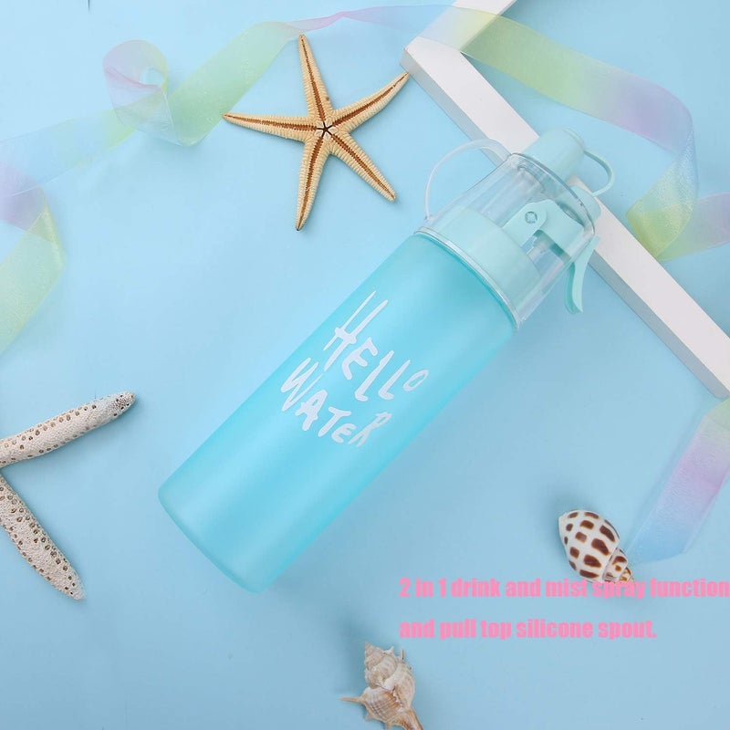 Emopeak 580ML Misting Water Bottle, 20OZ Sports Water Bottle with Spray Mist for Outdoor Hydration, BPA-Free Mist Water Bottle (Frosted Blue, 580ml/20oz) - Image 3