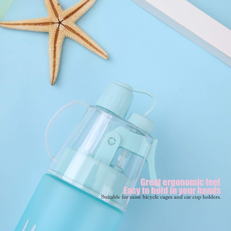 Emopeak 580ML Misting Water Bottle, 20OZ Sports Water Bottle with Spray Mist for Outdoor Hydration, BPA-Free Mist Water Bottle (Frosted Blue, 580ml/20oz) - Image 4