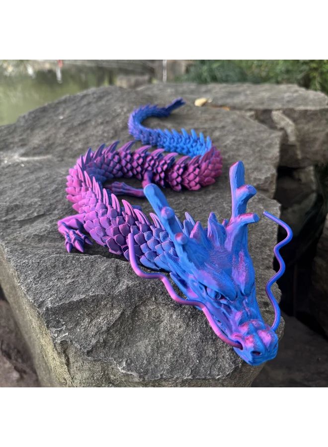 Purple Laser Chinese Dragon Decoration With Movable Joints For Outdoor Garden - Image 1