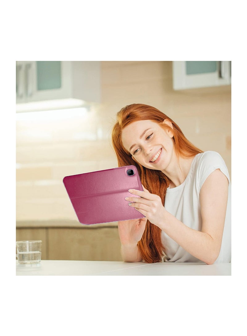 BYTER PU Leather Classic Trifold Stand Flip Case Cover For Honor Pad X8/Honor Pad X8 Lite 2022 Light Pink - Image 5