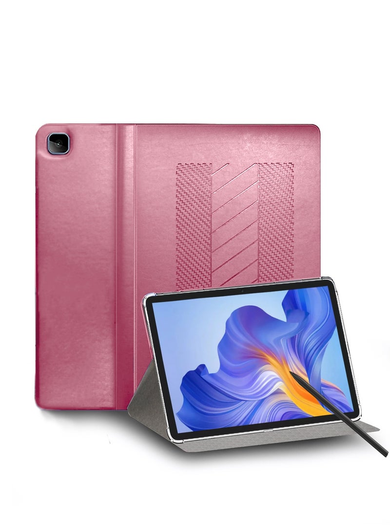 BYTER PU Leather Classic Trifold Stand Flip Case Cover For Honor Pad X8/Honor Pad X8 Lite 2022 Light Pink - Image 1