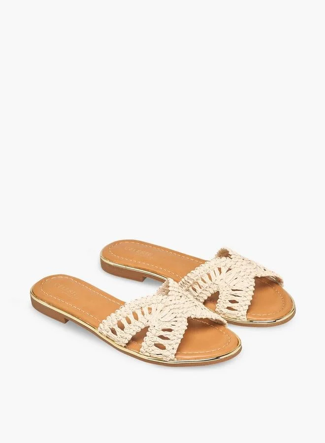 Celeste IVORY Women Woven Strap Sandals for Women | Best Price UAE