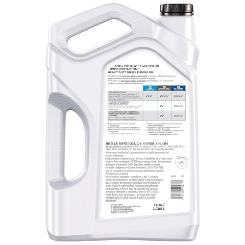 Shell Rotella T4 Triple Protection 10W-30 Motor Oil, 1 Gallon (3 Pack) - Image 2