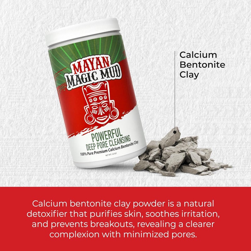 Mayan Magic Mud Powerful Deep Pore Cleansing Clay for Unisex 32 oz Cleanser - Image 3