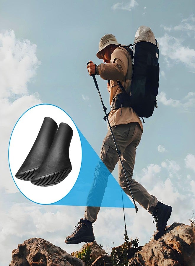 TARINI 6Pcs Walking Stick Ferrules, Walking Stick Rubber Ends, Hiking Pole Tip Covers - Anti-Slip Rubber Caps, Trekking Pole Protectors for Outdoor, Asphalt, Elderly Walking Sticks Accessories - Image 3