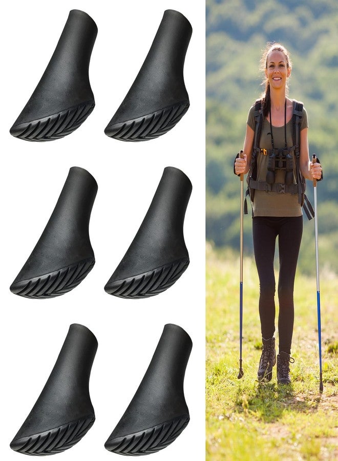 TARINI 6Pcs Walking Stick Ferrules, Walking Stick Rubber Ends, Hiking Pole Tip Covers - Anti-Slip Rubber Caps, Trekking Pole Protectors for Outdoor, Asphalt, Elderly Walking Sticks Accessories - Image 1