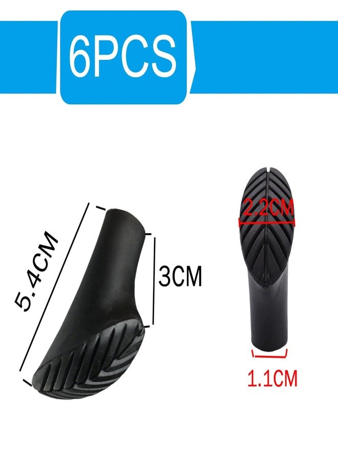 TARINI 6Pcs Walking Stick Ferrules, Walking Stick Rubber Ends, Hiking Pole Tip Covers - Anti-Slip Rubber Caps, Trekking Pole Protectors for Outdoor, Asphalt, Elderly Walking Sticks Accessories - Image 2