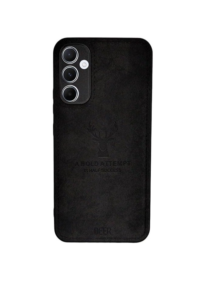 Digital Luxury Soft Texture Patterned Dirt-Resistant Anti-Shock Anti-Fingerprint Full Body TPU Case for Samsung Galaxy A55 (Black)