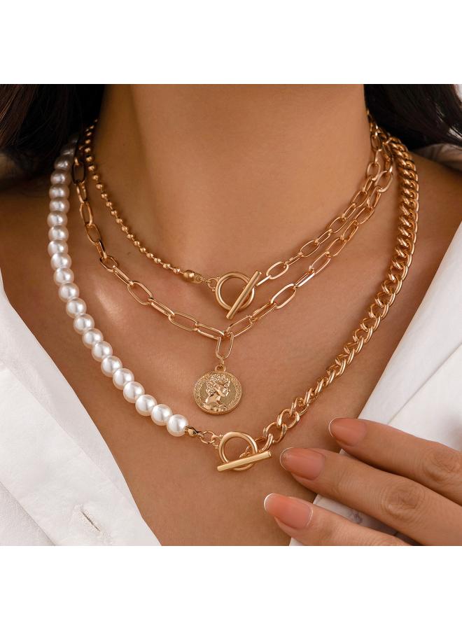 Europe And The United States Jewelry Temperament Baroque Shaped Pearl Necklace Creative Irregular Chain Clavicle Necklace Women 