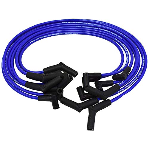 A-Team Performance - Silicone Spark Plug Wires Set - Compatible with SBF Small Block Ford Valve Cover Wires 221 255 260 289 302 351W BOSS 302 Fits HEI Distributor Caps Blue 8.0mm - Image 5