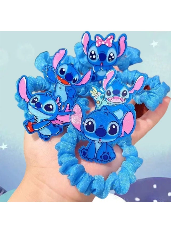 STITCH 5-pack-Stitch cartoon hair band children's accessories ponytail hair rope rubber band - Image 1
