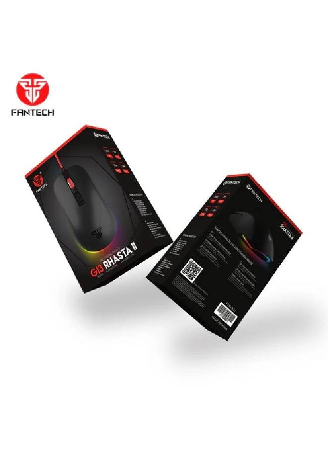 FANTECH Mouse Rhasta G13 Optical Gaming Sensor Up to 40 IPS / 10G Acceleration On-the-fly Adjustable DPI 800-2,400 DPI 125Hz Polling Rate Huano 5 Million Clicks Lifetime RGB Illumination  - Image 5