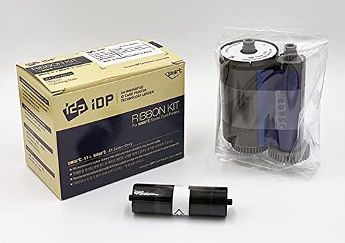 IDP IDP IDP SMART-31 and SMART-51 Series ID Card Printer Ribbon - YMCKO Full-Color, Resin Black and Overlay Panel Ribbon with Cleaning Roller, 250 Cards/roll - Image 3