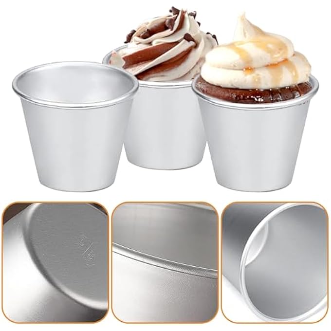 قوالب الحلوى 8 قطع قوالب داريول الألومنيوم علب الكعك غير اللاصقة أكواب الخبز الفردية أحواض بودنغ صغيرة قوالب كب كيك تارت البيض - Image 3