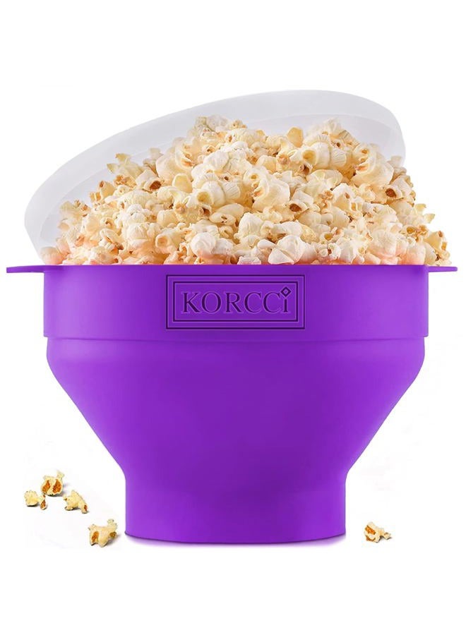 KORCCI The Original Microwaveable Silicone Popcorn Popper, BPA Free Microwave Popcorn Popper, Collapsible Microwave Popcorn Maker Bowl, Use In Microwave, Dishwasher Safe - Image 1