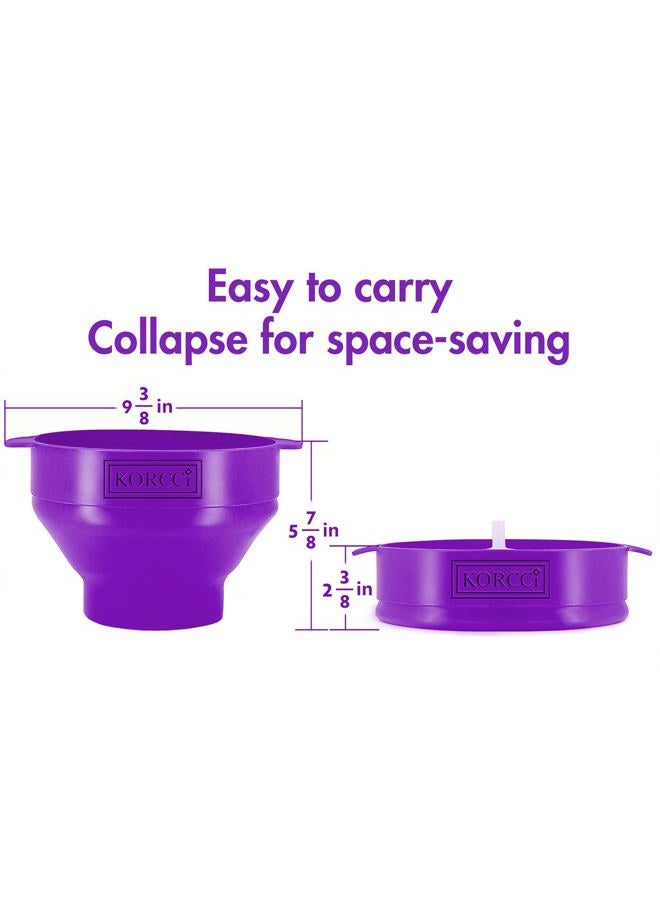KORCCI The Original Microwaveable Silicone Popcorn Popper, BPA Free Microwave Popcorn Popper, Collapsible Microwave Popcorn Maker Bowl, Use In Microwave, Dishwasher Safe - Image 4