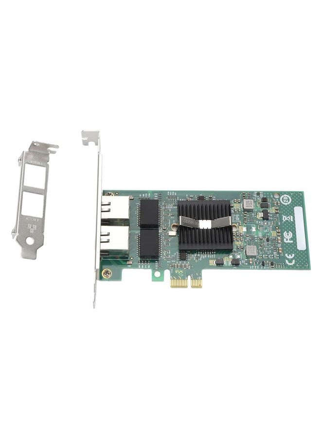 Thoraya - Dual Port PCIE X1 Gigabit Network Card 10/100/1000Mbps PCI Express Server Network Adapter with 4 LED Indicators - Image 1