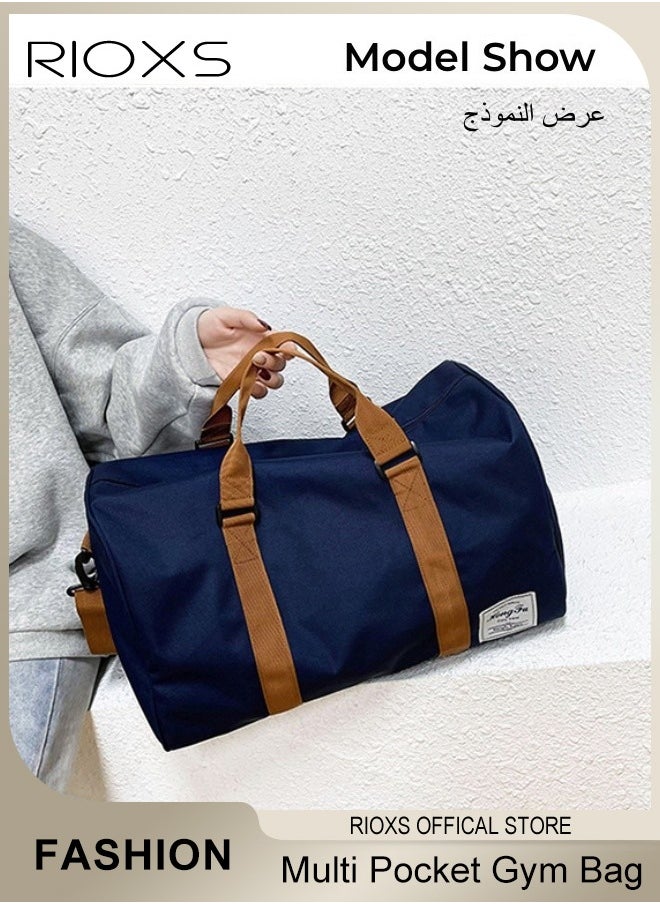 RIOXS Large Capacity Multi Pocket Gym Bag with Shoes Compartment Sports Bag with Waterproof Pocket Outdoor Sport Travel Duffel Bag for Women and Men  - Image 4