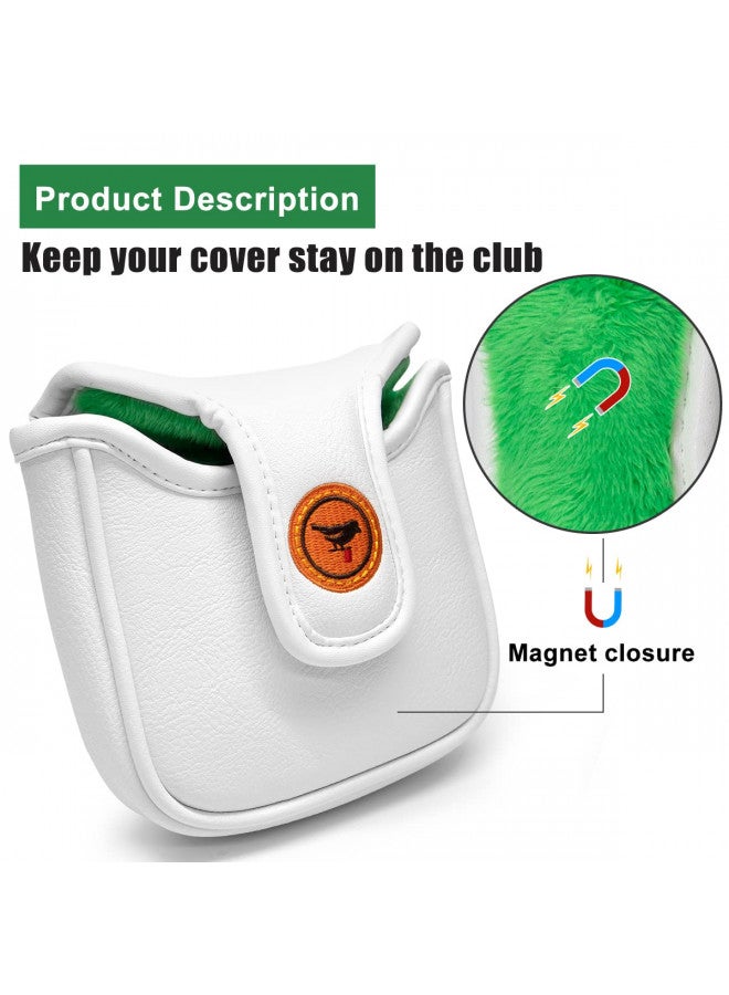 Aliennana Golf Headcovers Golf Driver Fairway Hybrid Head Cover Golf Blade Mallet Putter Cover Birdie Design Premium Leather Waterproof Driver Fairway(FW) Wood Hybrid(UT) with Number Tags - Image 3