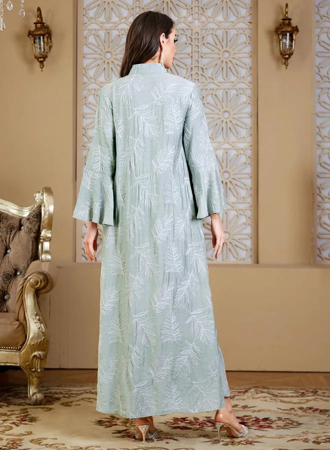 Take Two Women Textured Embellished Jalabiya