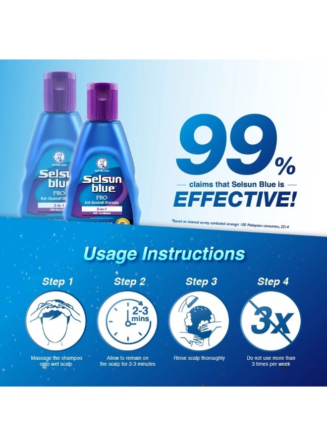 Selsun Blue Pro 2 In 1 Anti-Dandruff Shampoo 120ml [Bundle of 2] - Image 5