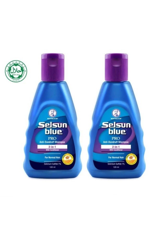Selsun Blue Pro 2 In 1 Anti-Dandruff Shampoo 120ml [Bundle of 2] - Image 1