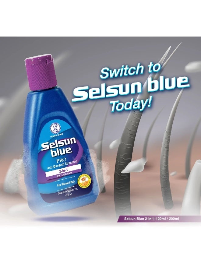 Selsun Blue Pro 2 In 1 Anti-Dandruff Shampoo 120ml [Bundle of 2] - Image 2