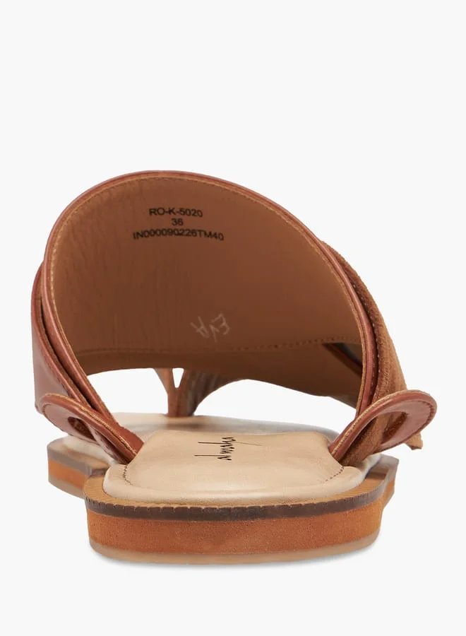 Al Waha Boys Embroidered Slip-On Arabic Sandals with Toe Loop