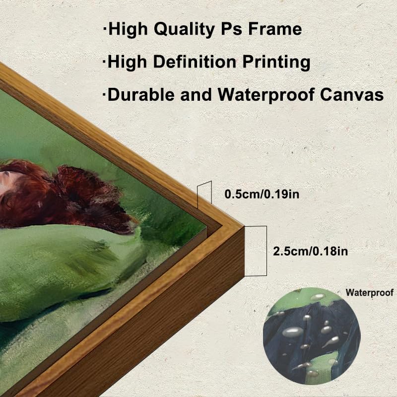 KBKBART Vintage Framed Wall Art, Moody Wall Decor Decadent Young Woman After the Dance Victorian Canvas Paintings, Vintage Wall Decor for Bedroom Living Room Home Office Classical Bathroom Decor Wall Art (8"x10") - Image 3