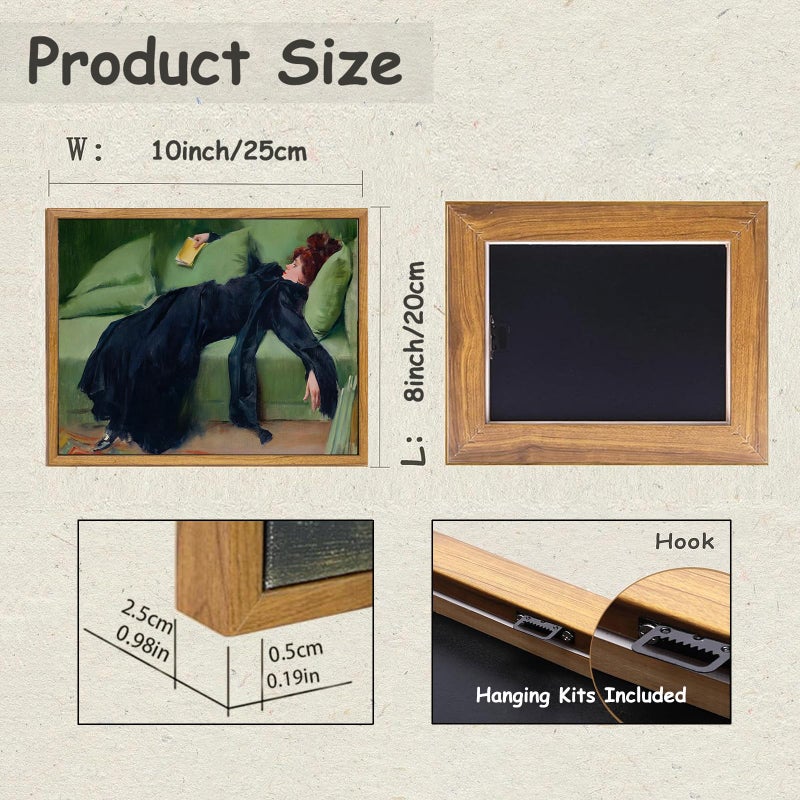 KBKBART Vintage Framed Wall Art, Moody Wall Decor Decadent Young Woman After the Dance Victorian Canvas Paintings, Vintage Wall Decor for Bedroom Living Room Home Office Classical Bathroom Decor Wall Art (8"x10") - Image 2