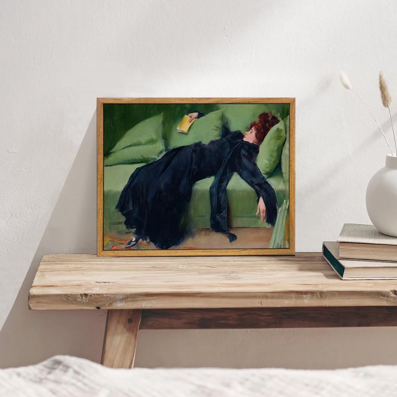 KBKBART Vintage Framed Wall Art, Moody Wall Decor Decadent Young Woman After the Dance Victorian Canvas Paintings, Vintage Wall Decor for Bedroom Living Room Home Office Classical Bathroom Decor Wall Art (8"x10") - Image 4