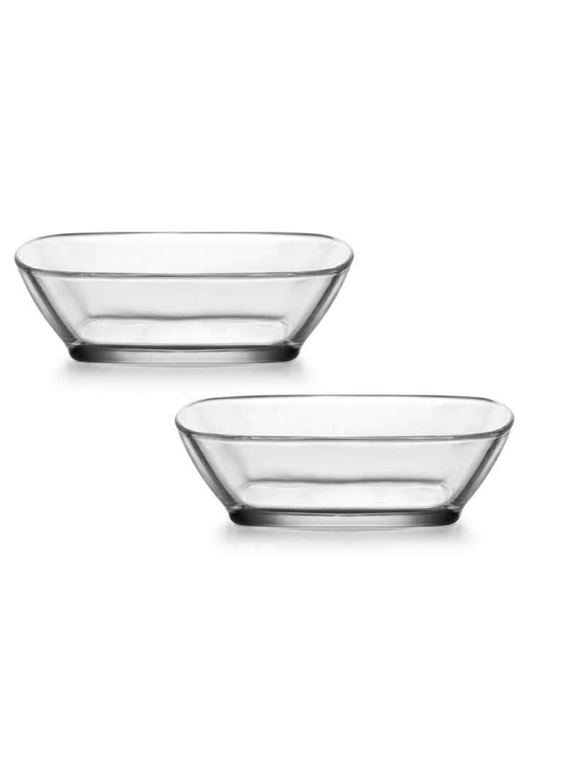 LAV Defne Rectangular Glass Bowl Set 400Cc 2 Pcs - Image 2