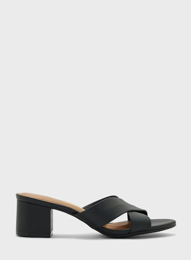 VIZZANO Willow Cross Strap Mid Heel Sandals