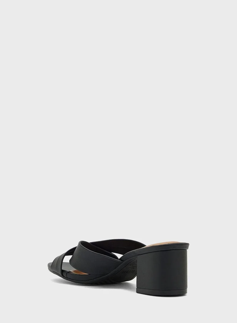 VIZZANO Willow Cross Strap Mid Heel Sandals