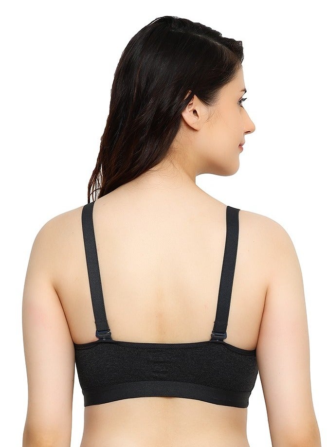 عبوة من 2 حمالة صدر نسائية للفتيات المراهقات مصنوعة من مادة البولي قطن الناعمة مع حشوة قابلة للإزالة وكأس مصبوب وتغطية كاملة بدون أسلاك وتأثير منخفض ورياضة البيلاتس واليوغا وصالة الألعاب الرياضية وتمارين القلب طوال اليوم