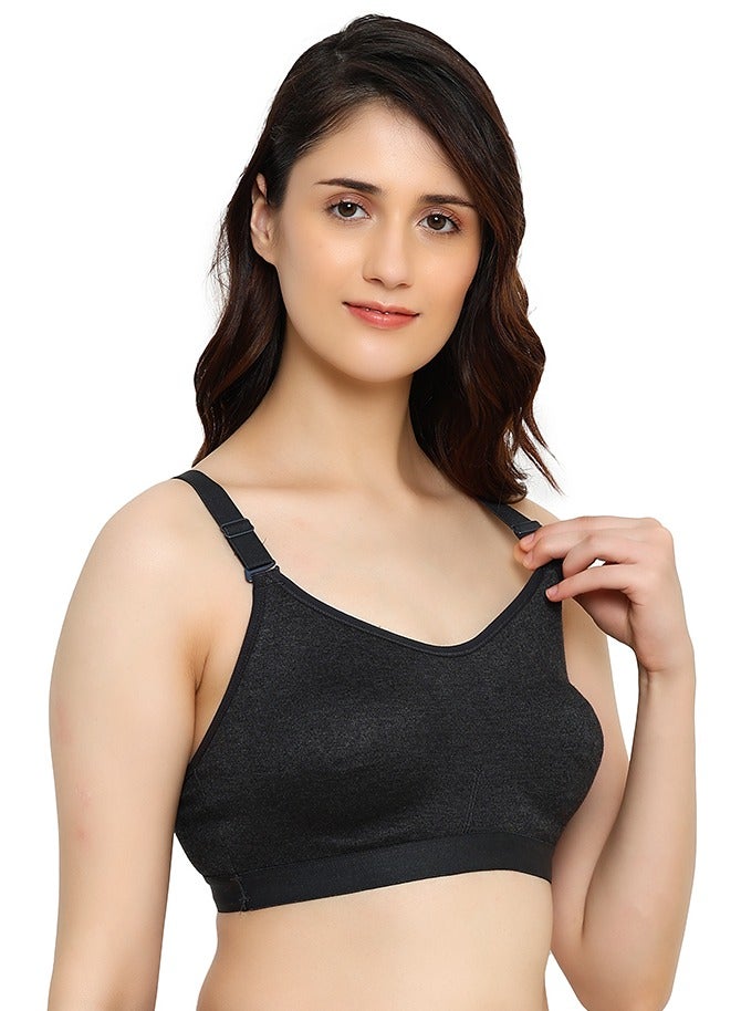 عبوة من 2 حمالة صدر نسائية للفتيات المراهقات مصنوعة من مادة البولي قطن الناعمة مع حشوة قابلة للإزالة وكأس مصبوب وتغطية كاملة بدون أسلاك وتأثير منخفض ورياضة البيلاتس واليوغا وصالة الألعاب الرياضية وتمارين القلب طوال اليوم