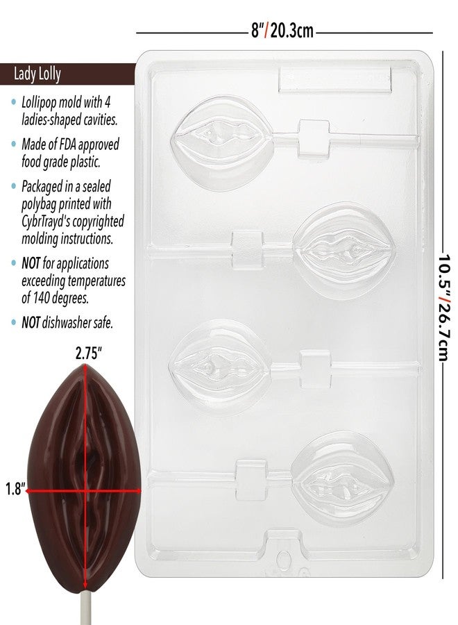 Cybrtrayd 45StK25R-XX525 Lady Lolly Adult Chocolate Candy Mold with Lollipop Supply Bundle, Includes 25 Lollipop Sticks, 25 Cello Bags and 25 Red Twist Ties, Black - Image 3